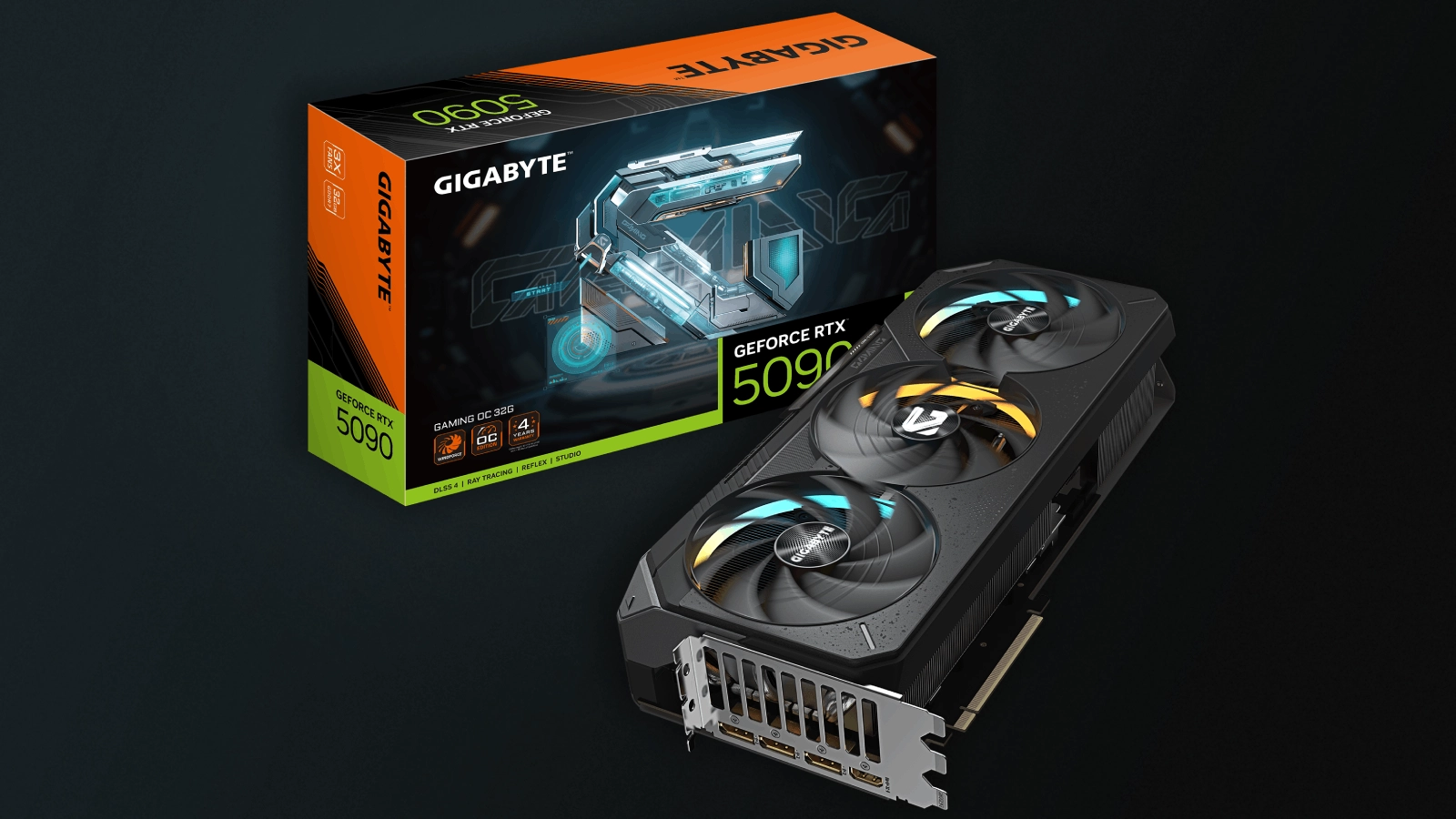 Stock photo of Gigabyte RTX 5090 Gaming OC