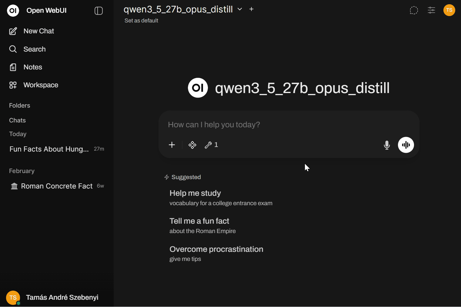 Websearch tool setup